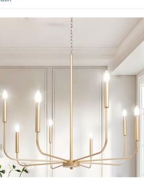 Modern 31.5 in. 8-Light Gold Candlestick Chandelier Living Room, Dining Room